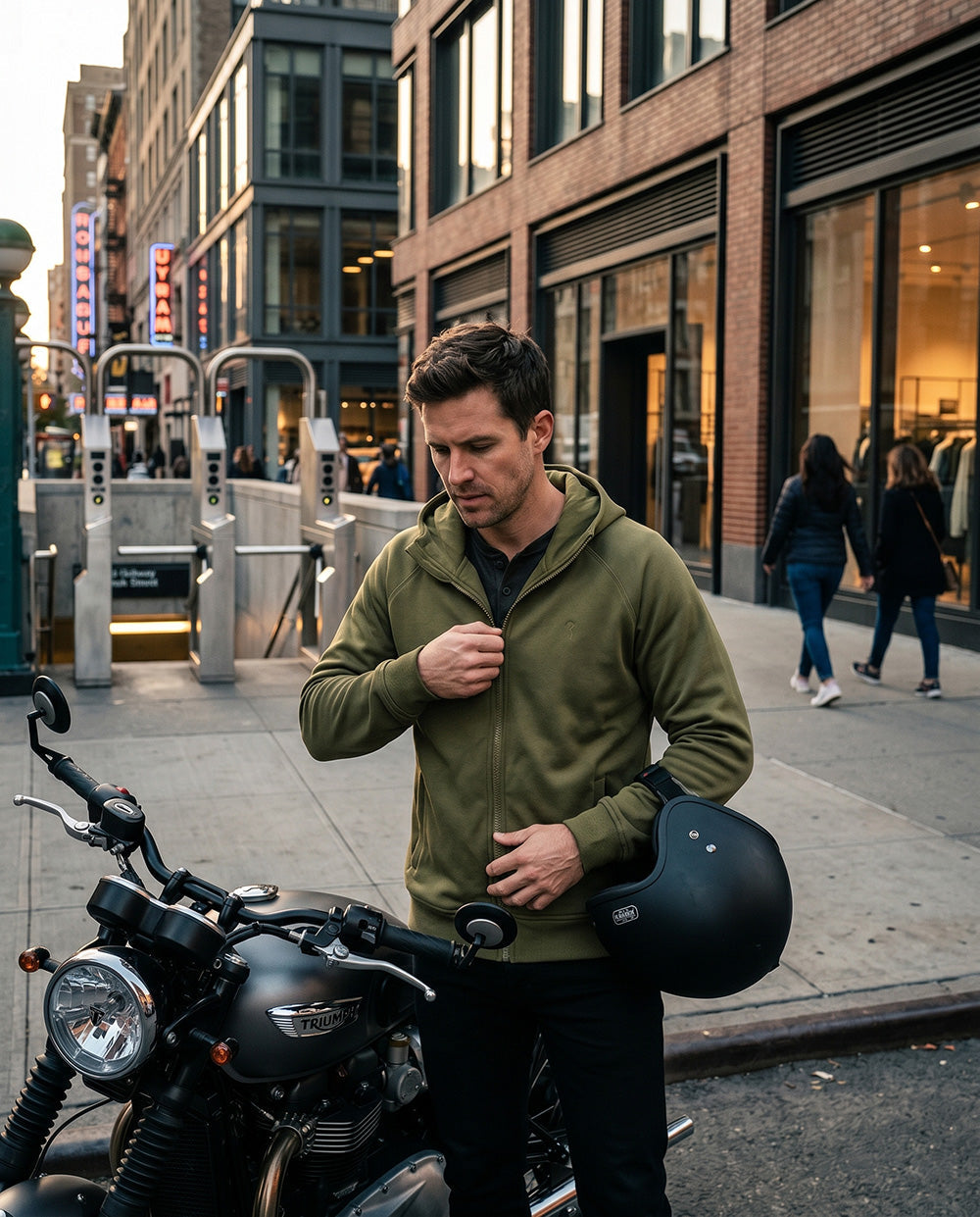 Wellington Hooded Motorcycle Sweater