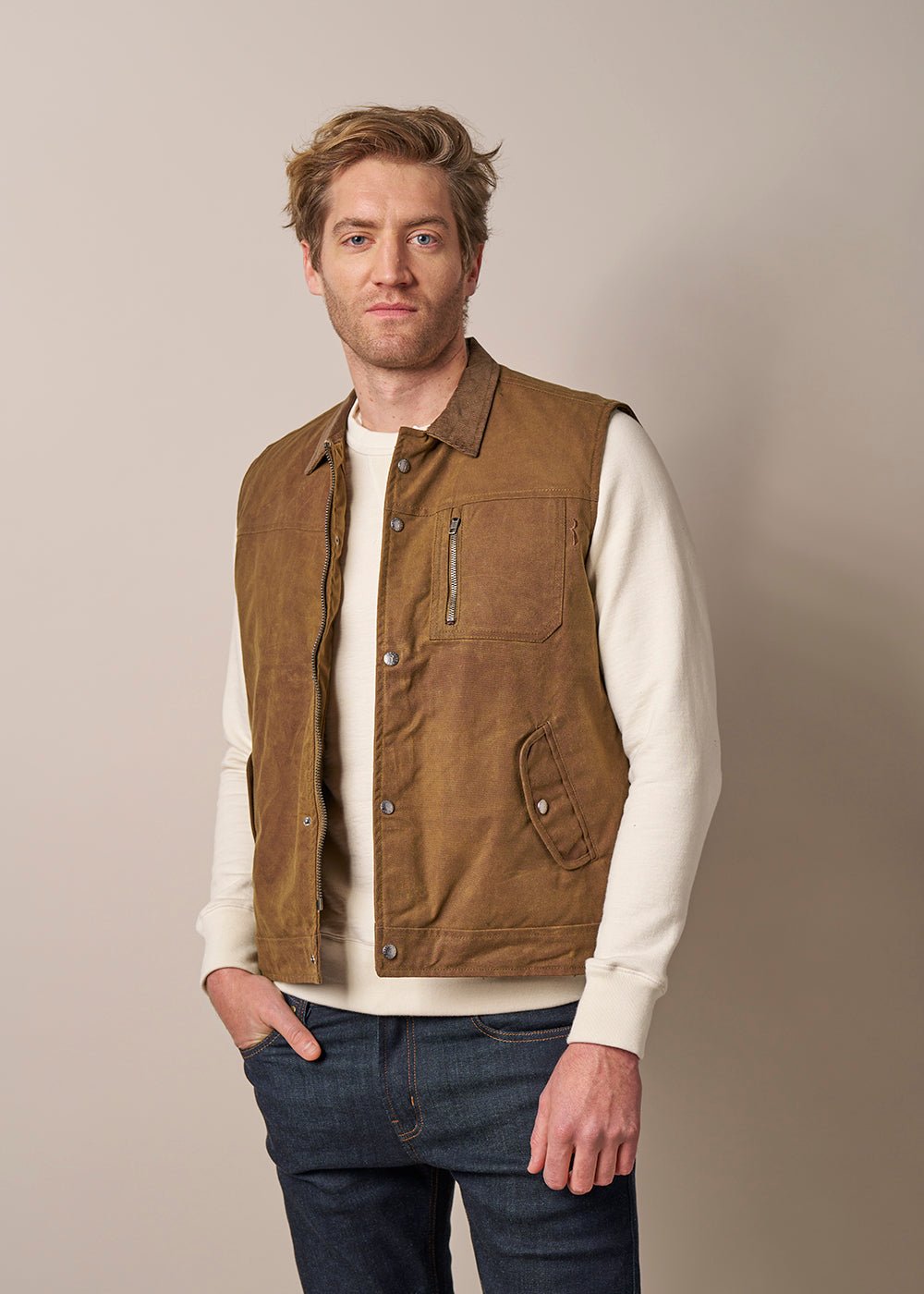 Spadina Waxed Motorcycle Vest -