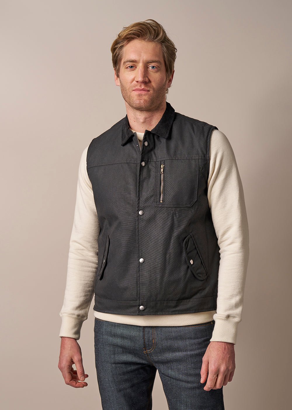 Spadina Waxed Motorcycle Vest -